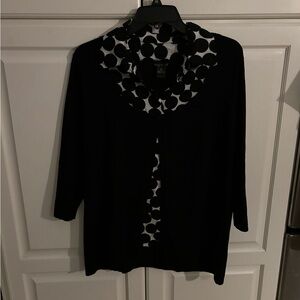 August Silk Sweater Womens Black Classic has built in shirt.‎ Size 2X